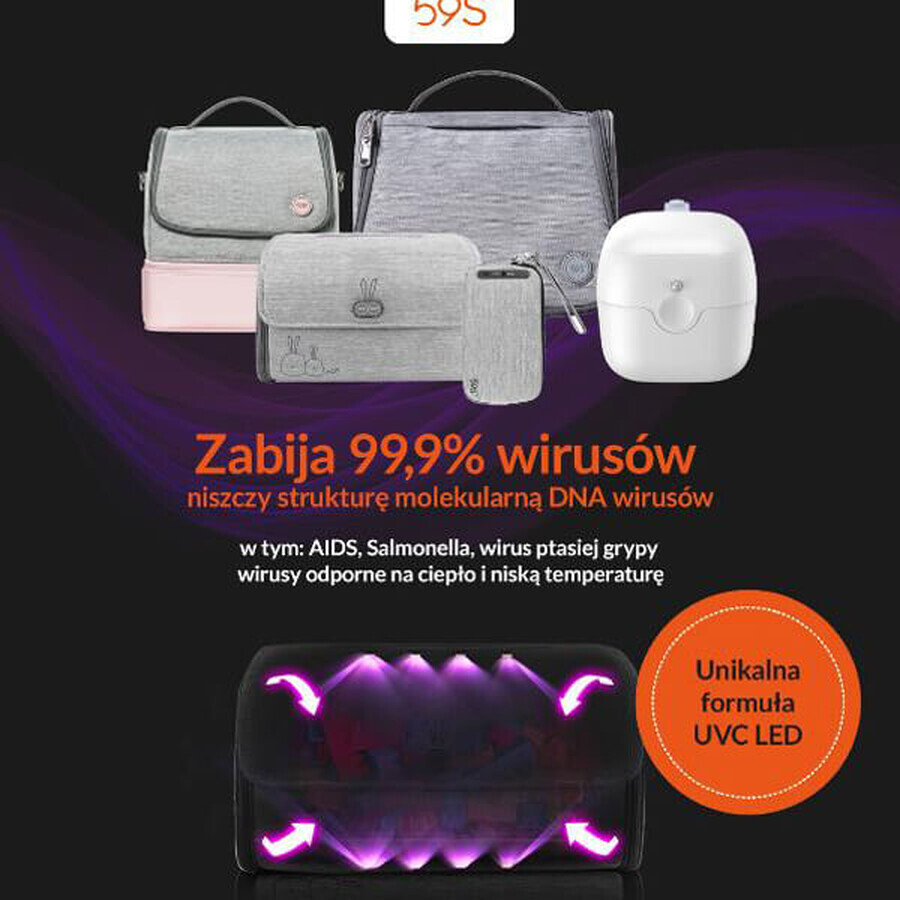 Bolsa momia 59S, bolsa de esterilización UVC LED, 1 pieza