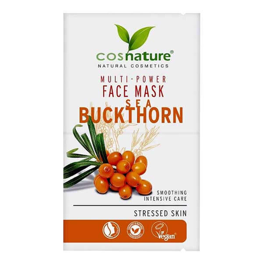 Cosnature, mască facială naturală multi-nutritivă cu cătină de mare, 2 x 8 ml