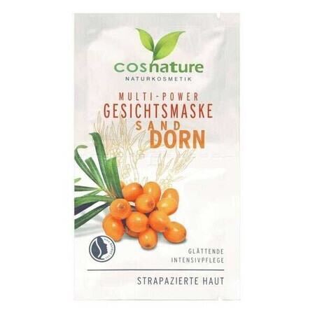 Cosnature, mască facială naturală multi-nutritivă cu cătină de mare, 2 x 8 ml