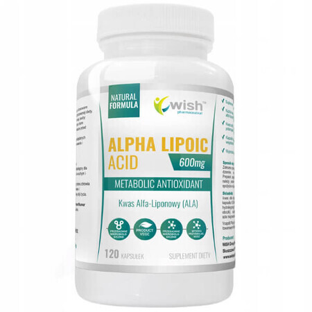 Wish Acid alfa-lipoic 600 mg, acid alfa-lipoic, 120 capsule