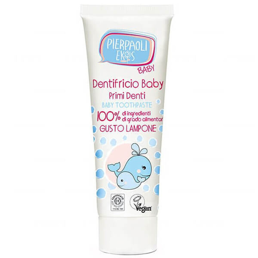 Ekos Baby, prima pastă de dinți pentru copii, zmeură cu extract de mușețel, 75 ml