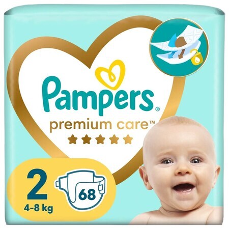 Pampers Premium Care, scutece, mărimea 2, 4-8 kg, 68 buc