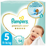 Pampers Premium Care, couches, taille 5, Maxi, 11-16 kg, 58 pcs