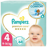 Pampers Premium Care, couches, taille 4, 9-14kg, 68 pcs