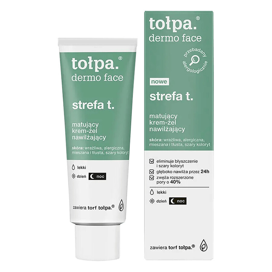 Tolpa Dermo Face, T-Zone, mattierende Feuchtigkeitscreme, 40 ml