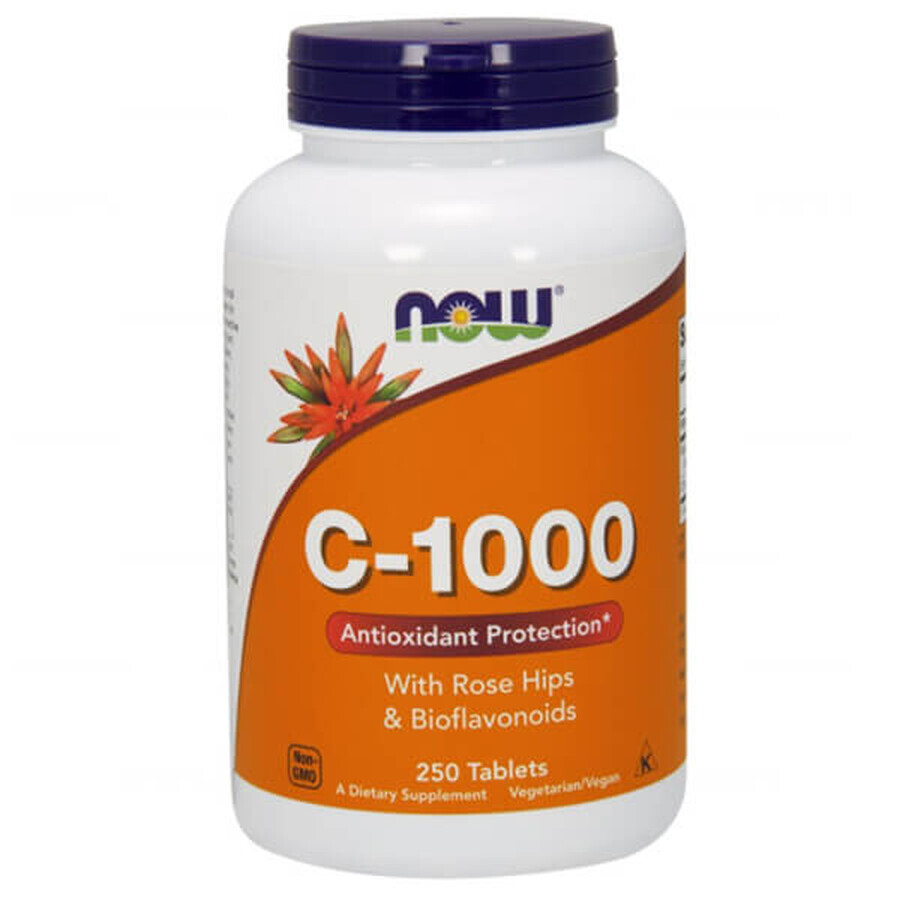 Now Foods C-1000, vitamine C + cynorrhodon + bioflavonoïdes, 250 comprimés