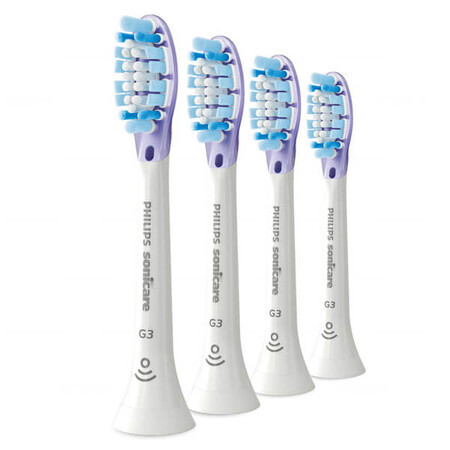 Philips, vârfuri de schimb pentru periuța de dinți sonică Sonicare G3 Premium Gum Care, HX9054/17, alb, 4 bucăți