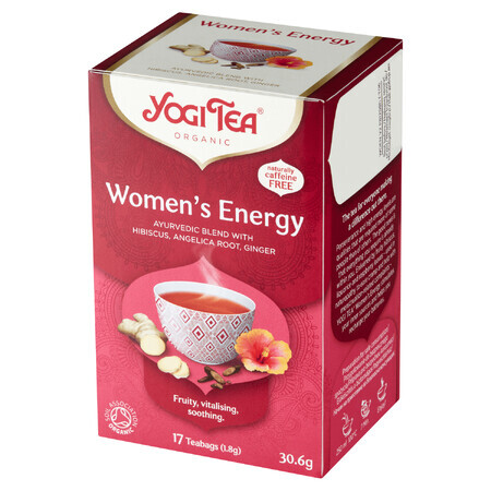 Yogi Tea Women's Energy, tè energetico per donne, BIO, 1,8 g x 17 bustine