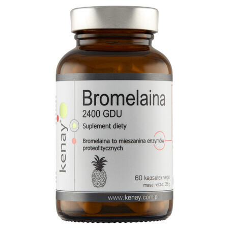 Kenay Bromelina 2400 GDU, 60 cápsulas