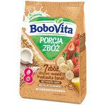 BoboVita Porcja Zbóż Porridge cereal-oat 7 cereale, căpșuni-banană, lactate, fără zahăr adăugat, după 8 luni, 210 g