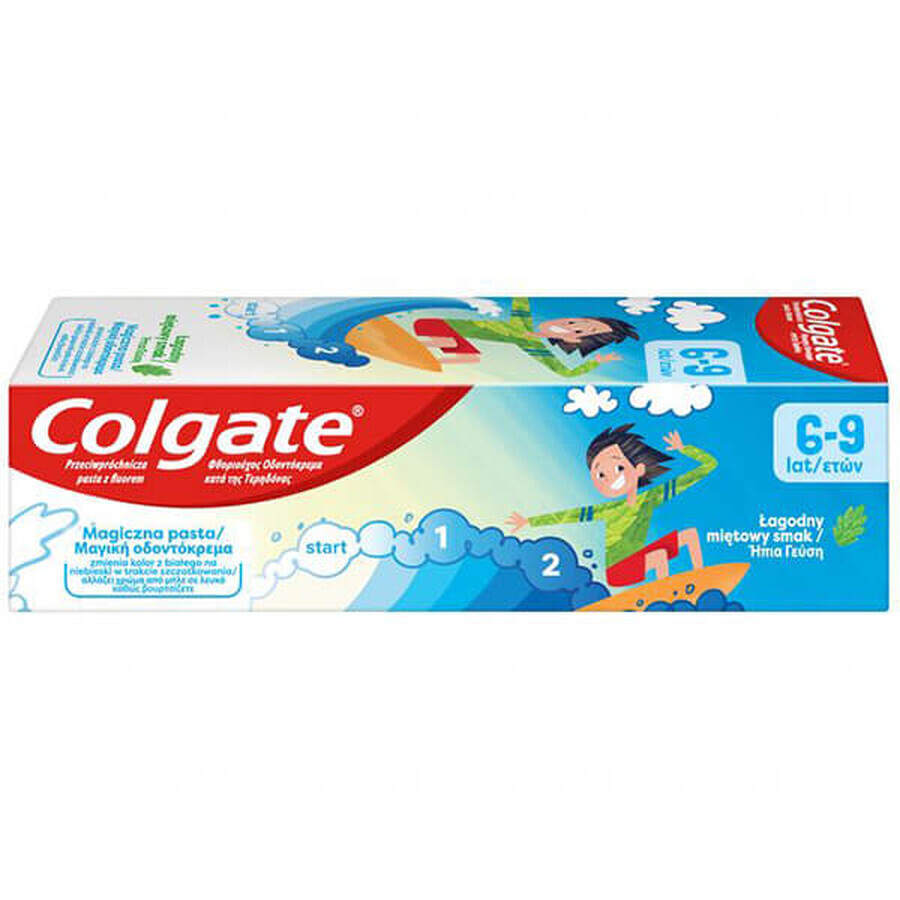 Colgate Kids, pastă de dinți magică pentru copii, mentă ușoară, 6-9 ani, 50 ml