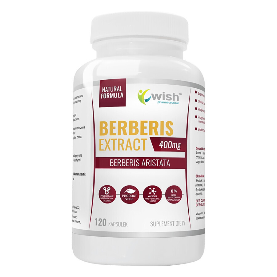 Wish Berberis Extract 400 mg, 120 capsule