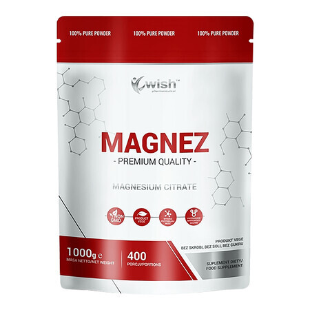 Wish Magnesium, citrat de magneziu, 1000 g