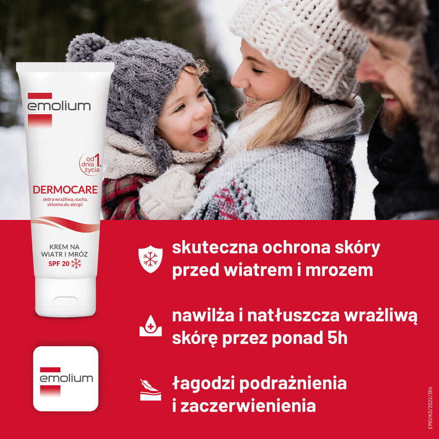 Emolium Dermocare, cremă pentru vânt și îngheț, din prima zi, SPF 20, 75 ml