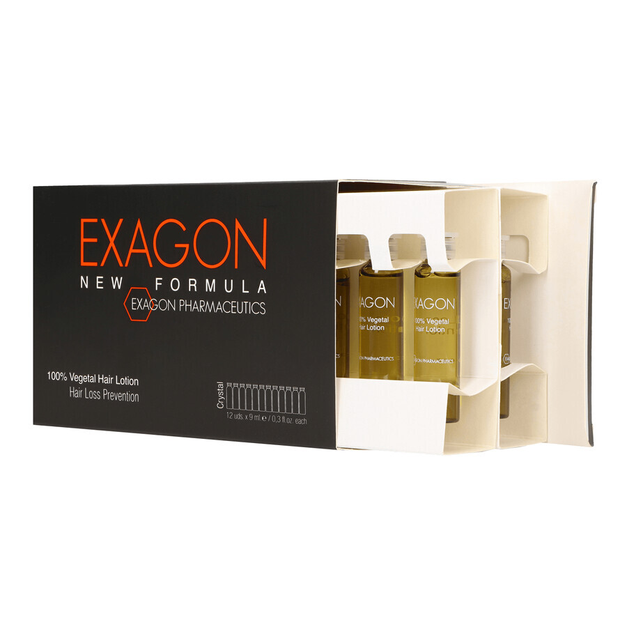 Exagon New Formula, tratament pentru căderea părului, fiole, 12 x 9 ml