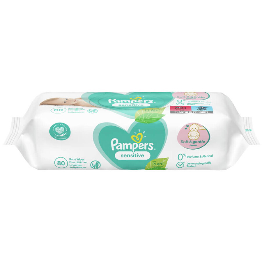 Pampers Sensitive, toallitas húmedas, 80 piezas