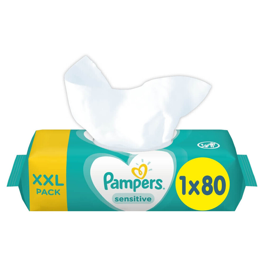 Pampers Sensitive, toallitas húmedas, 80 piezas