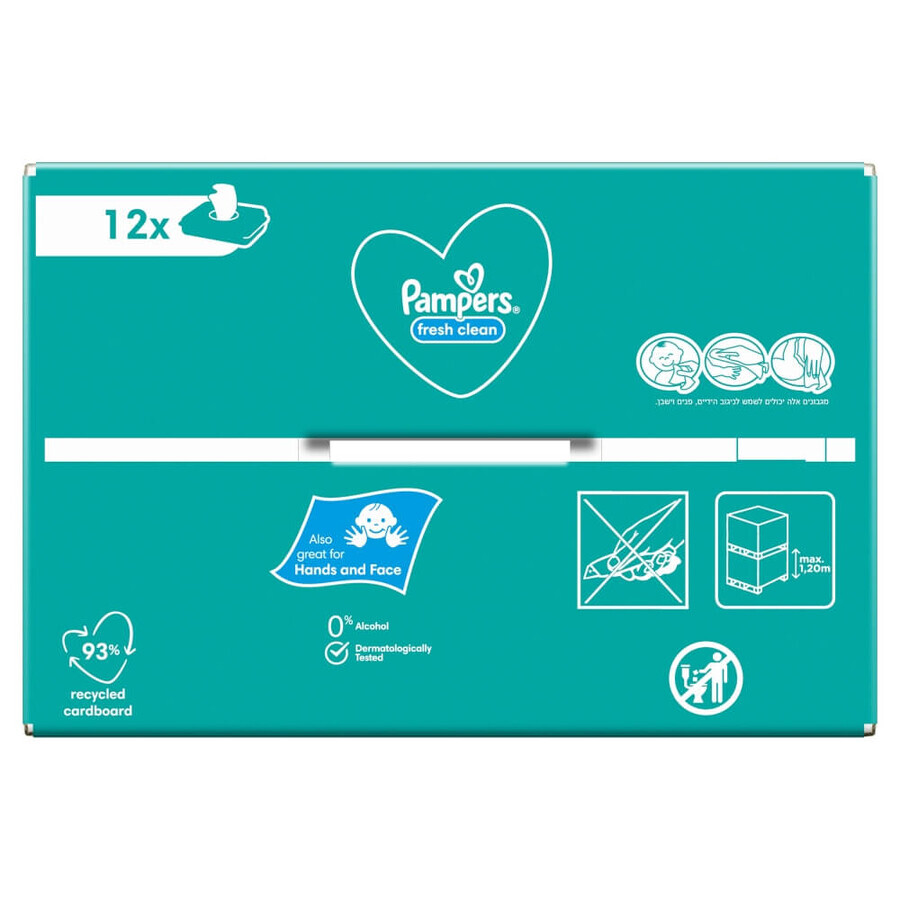 Pampers Fresh Clean, șervețele umede, 12 x 52 buc