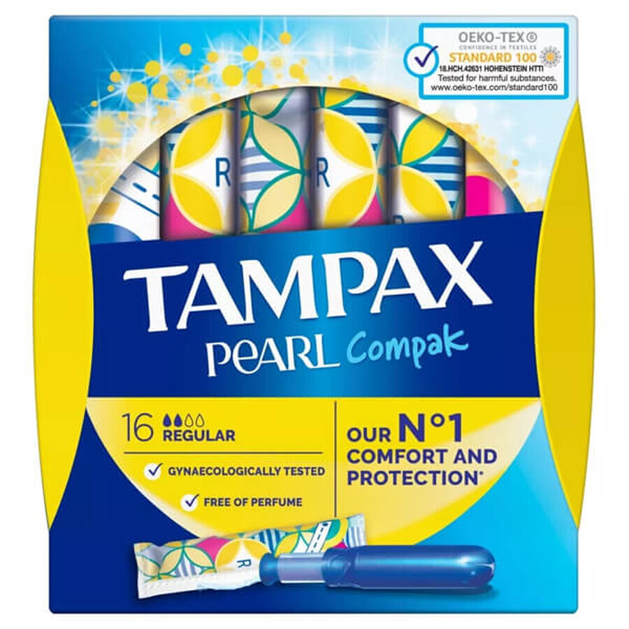 Tampax Compak Pearl, sanitary pads with applicator, Regular, 16 pcs