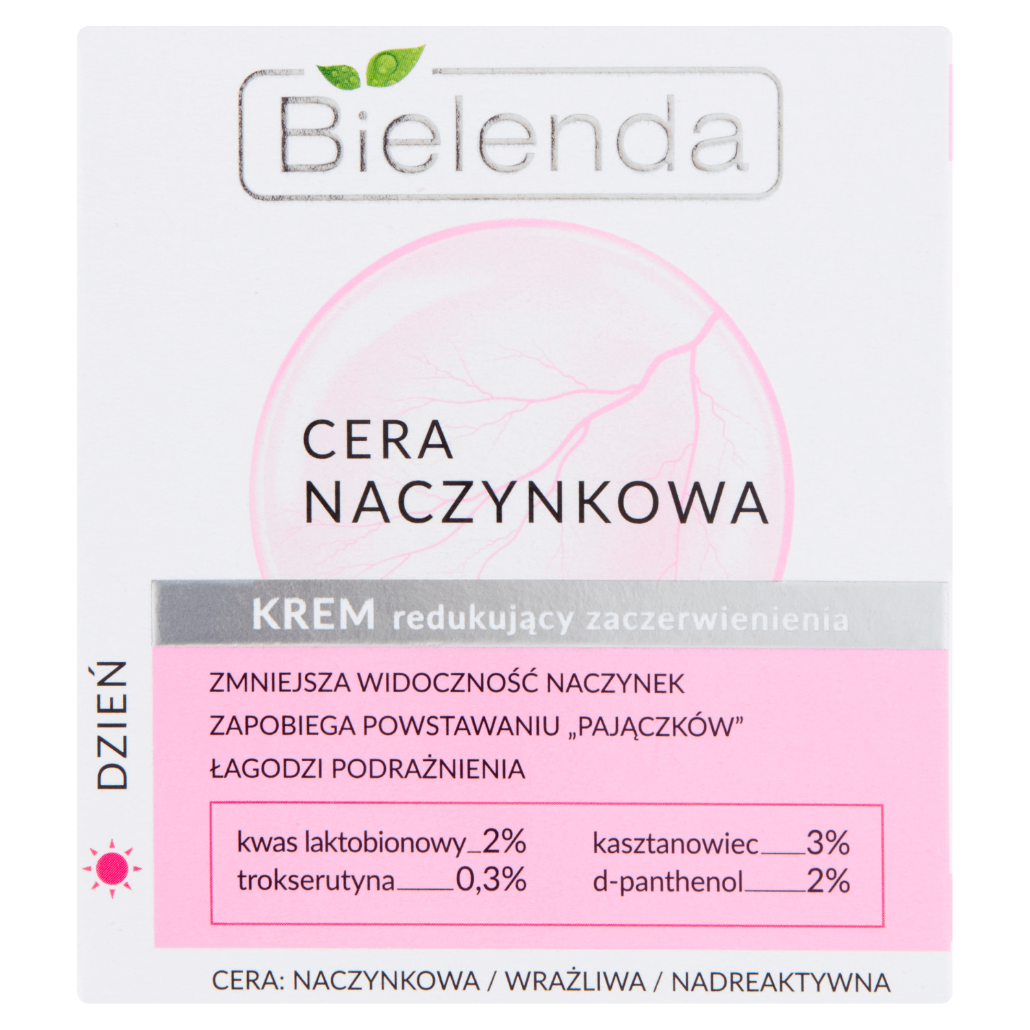 Bielenda Capillary Skin, cremă de zi care reduce roșeața, 50 ml