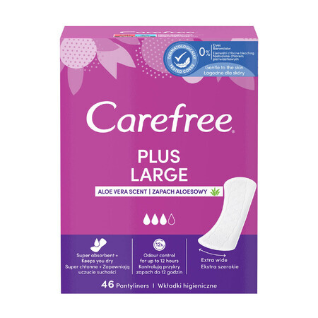 Carefree Damenbinden, plus groß, Aloe Vera Duft, 46 Stück