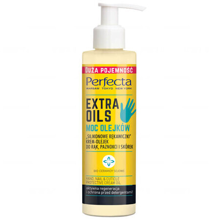 DAX Perfecta Extra Huiles, crème pour les mains avec gants en silicone - huile pour les ongles et les cuticules, 195 ml