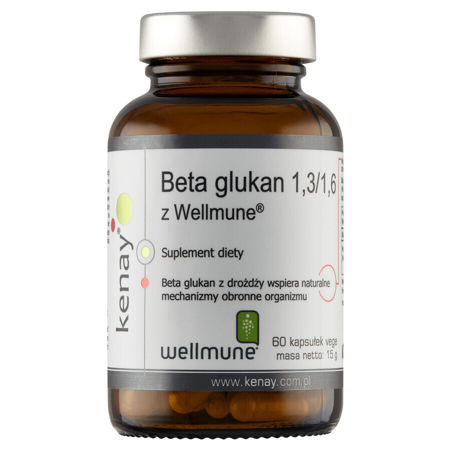 Kenay Beta Glucan 1.3/ 1.6 con Wellmune, 60 cápsulas vegetales