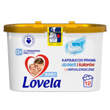 Lovela, capsule de spălat hipoalergenice, albe și colorate, 12 bucăți