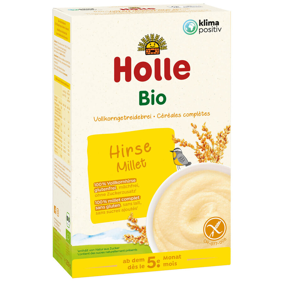 Holle Bio terci de mei din cereale integrale, fără lapte, după 5 luni, 250 g