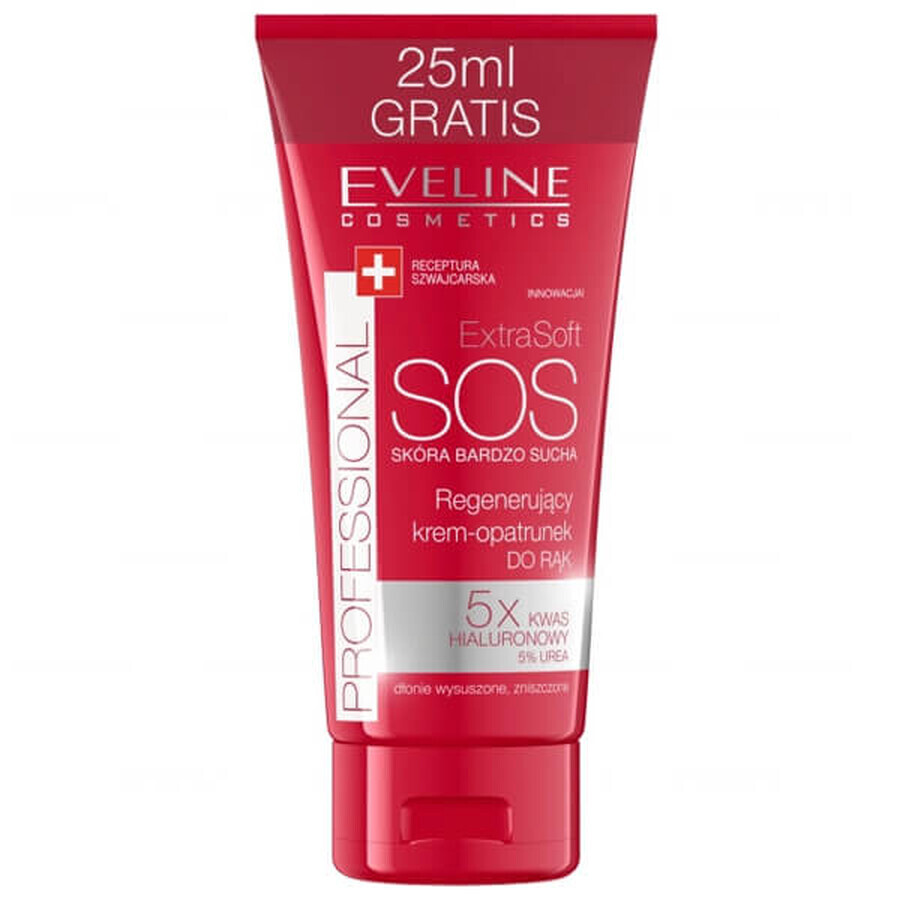 Eveline Cosmetics ExtraSoft SOS, cremă pentru mâini, piele foarte uscată, 75 ml + 25 ml cadou