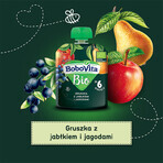 BoboVita Bio Mousse într-un tub, pere cu mere și afine, după 6 luni, 80 g