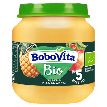 BoboVita Bio desert, măr și ananas după 5 luni, 125 g