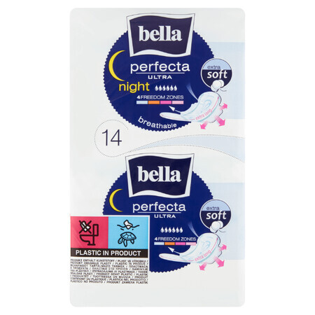 Bella Perfecta Ultra, extra soft sanitary towels with wings, extra long, night, 14 pcs