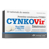 Olimp CynkoVir Immuno, zinco 15 mg, gusto frutta e menta, 30 pastiglie