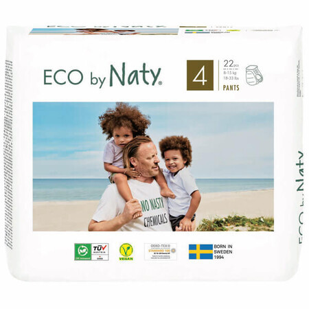 Eco By Naty, scutece mărimea 4, 8-15 kg, 22 buc