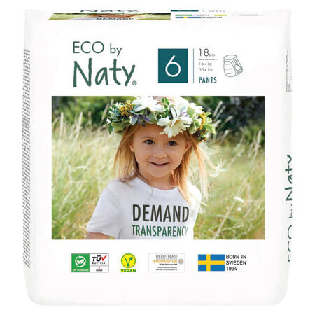 Eco By Naty, scutece mărimea 6, de la 16 kg, 18 buc