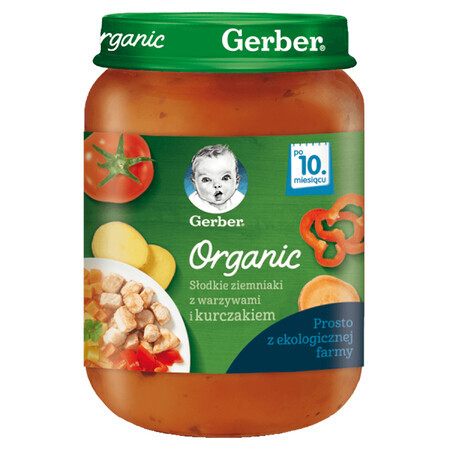 Gerber Organic Lunch, patates douces avec légumes et poulet, après 10 mois, 190 g