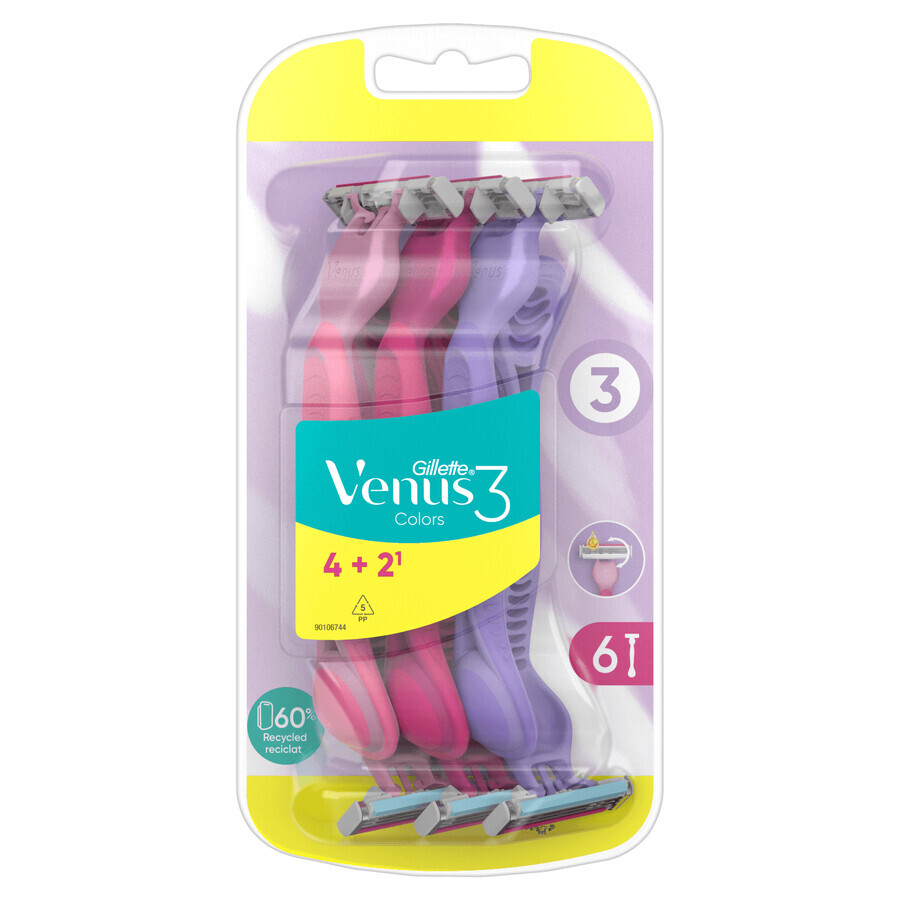 Gillette Venus 3, aparat de ras pentru femei, de unică folosință, 6 bucăți