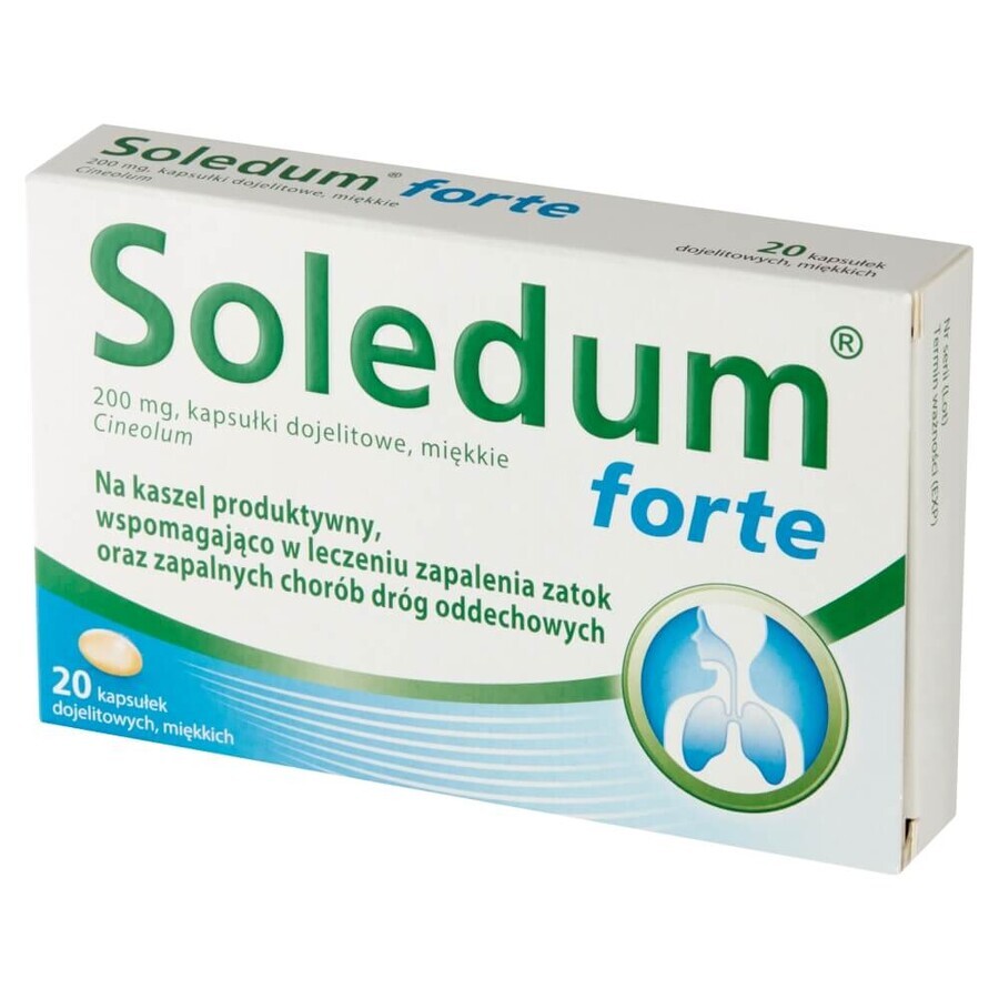 Soledum forte 200 mg, 20 gastro-resistant capsules