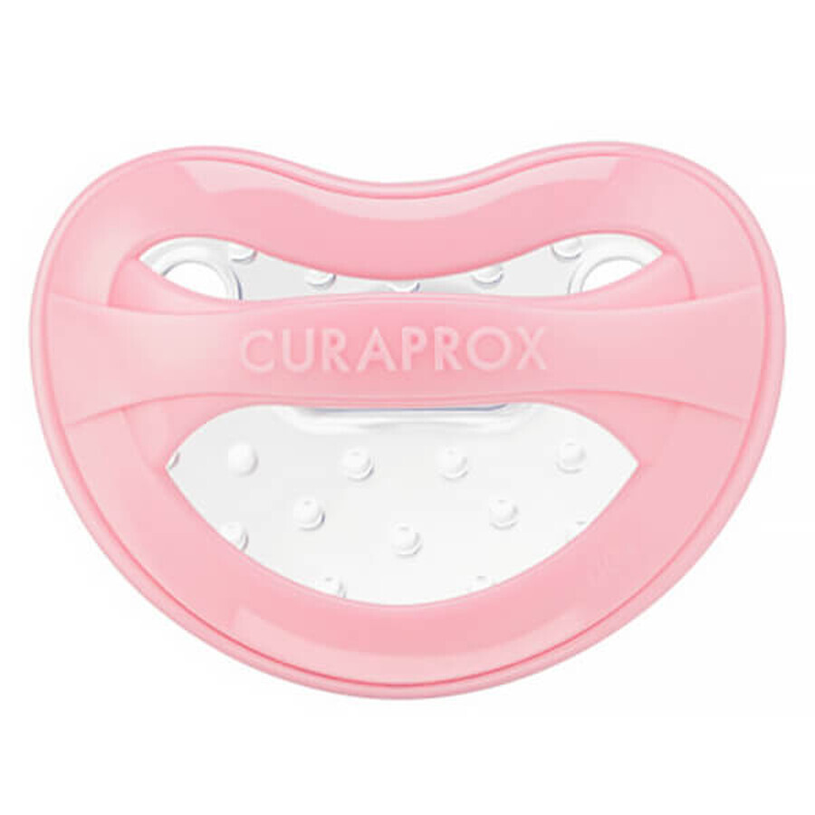 Curaprox Baby, suzetă, silicon, roz, mărimea 0, de la naștere, 1 buc