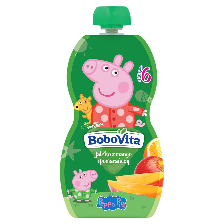 BoboVita Peppa Pig Mousse într-un tub, măr cu mango și portocale, după 6 luni, 100 g