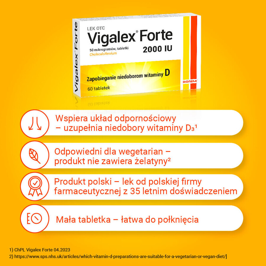 Vigalex Forte 2000 IU, 60 comprimés