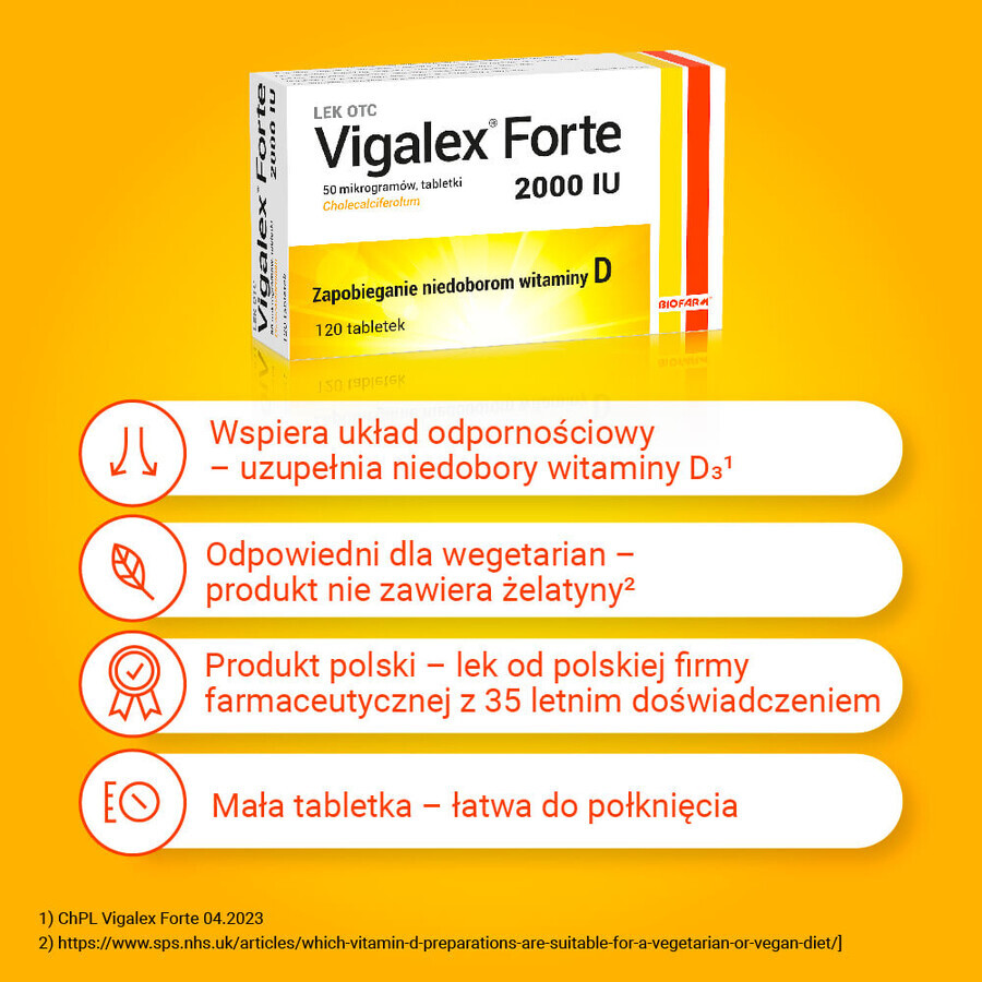 Vigalex Forte 2000 IU, 120 comprimés