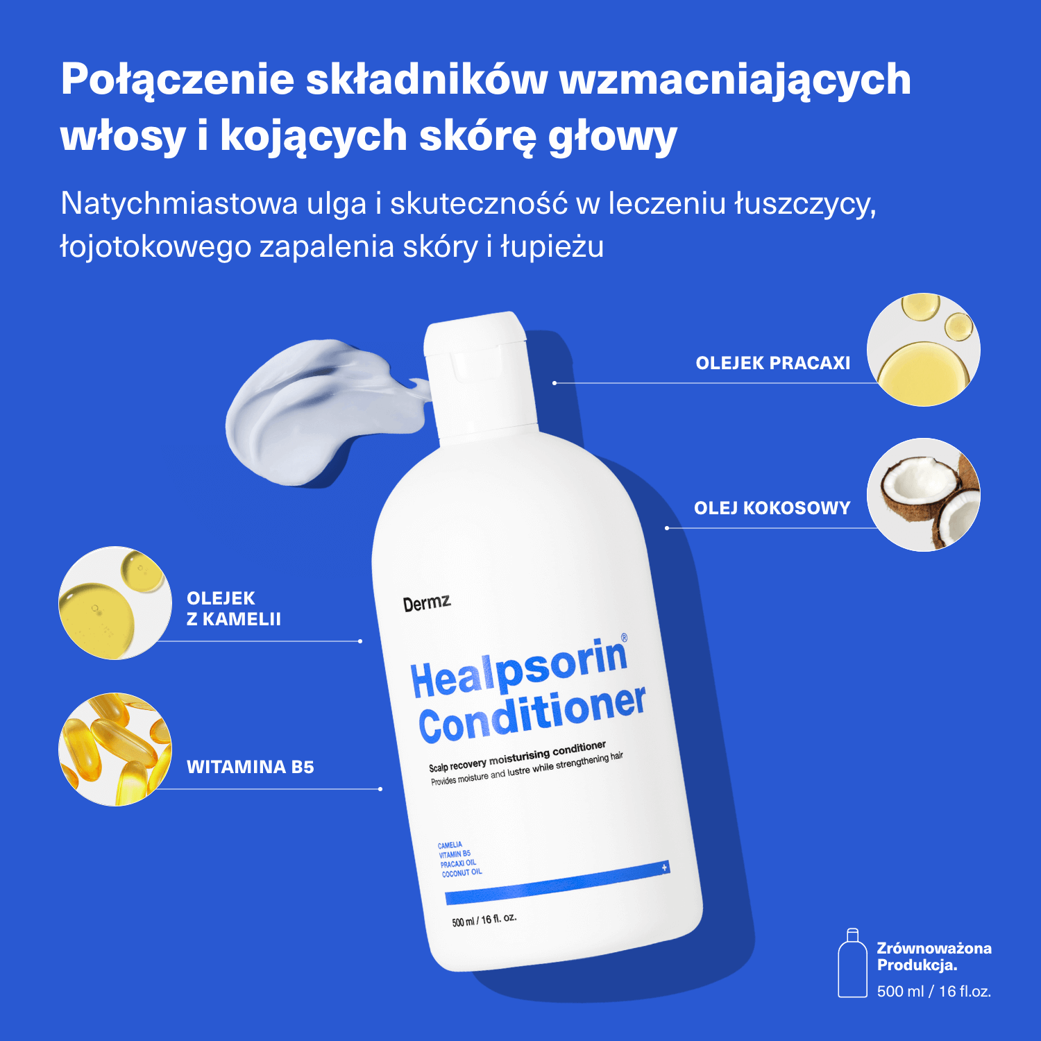 Healpsorin, balsam regenerant pentru păr, 500 ml