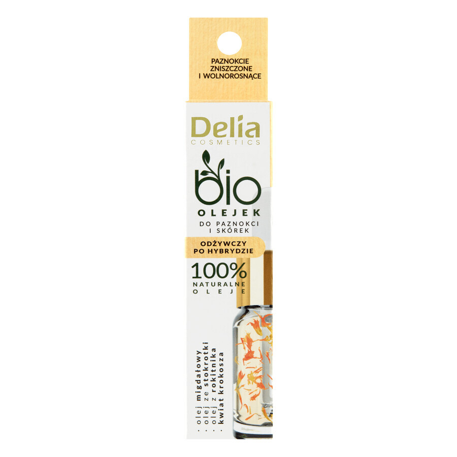 Delia, ulei bio pentru unghii și cuticule, hrănitor după hibrid, 10 ml