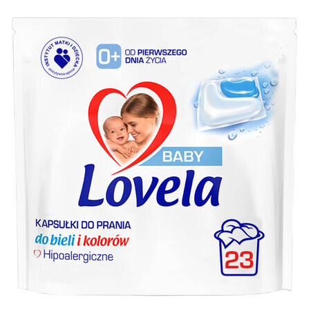 Lovela, capsule de spălat hipoalergenice, albe și colorate, 23 bucăți