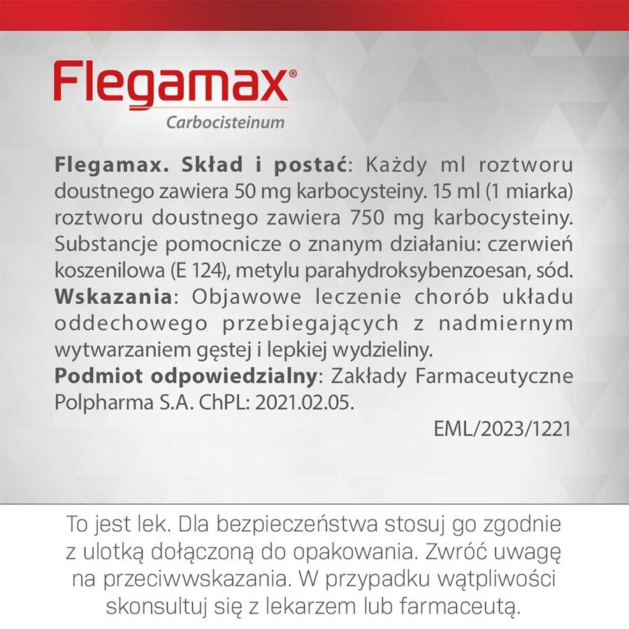 Flegamax 50 mg/ ml, solución oral, 200 ml