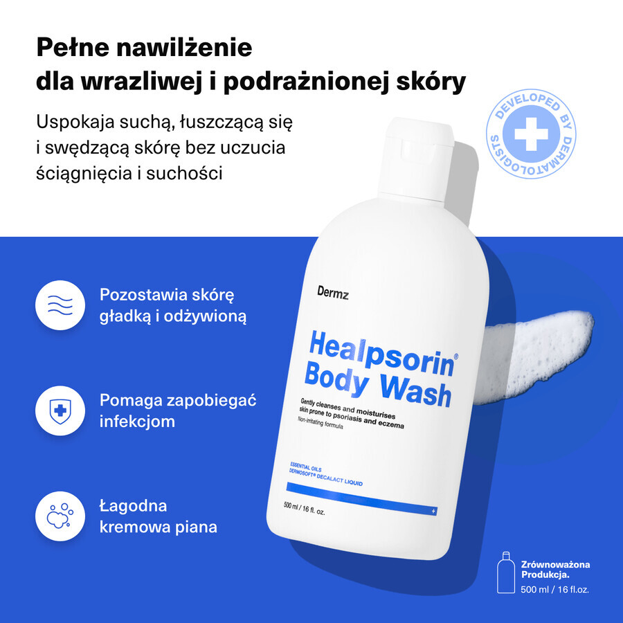 Healpsorin, gel de spălare corporală pentru pielea psoriazică, 500 ml