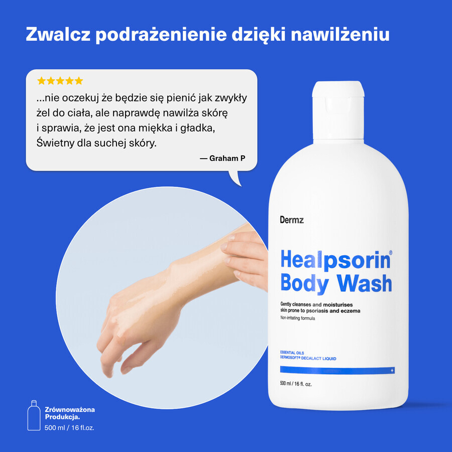 Healpsorin, gel de spălare corporală pentru pielea psoriazică, 500 ml