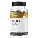 OstroVit Omega 3 D3 + K2, 90 capsule